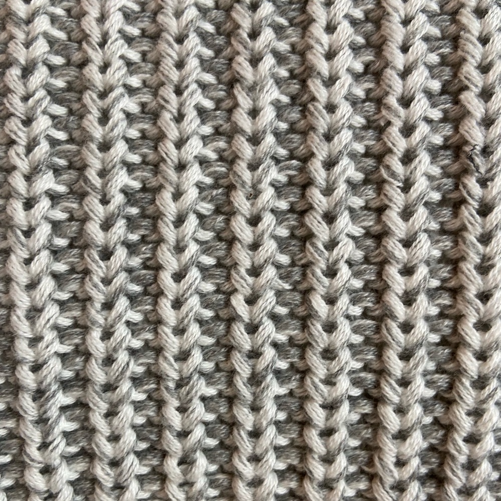 Bobi Black~NWT~Cozy Cotton Turtleneck~Waist Cropped Sweater~Ivory/Gray~Size M - Picture 9 of 16